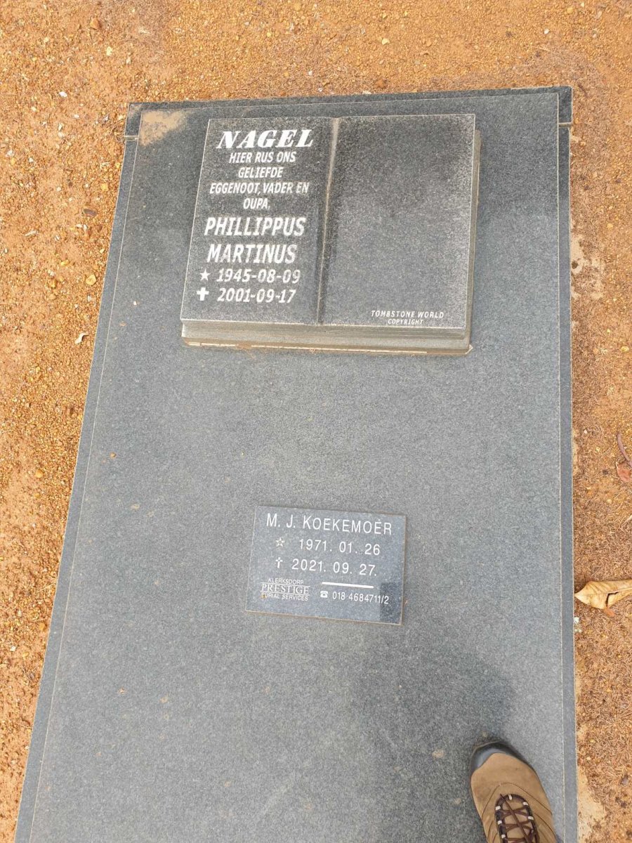 NAGEL Phillippus Martinus 1945-2001 :: KOEKEMOER M.J. 1971-2021