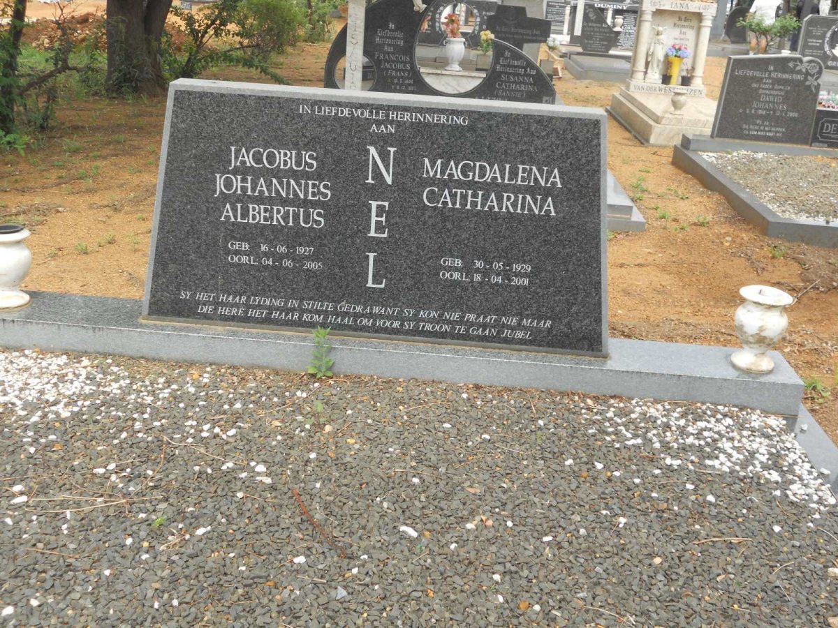 NEL Jacobus Johannes Albertus 1927-2005 &amp; Magdalena Catharina 1929-2001