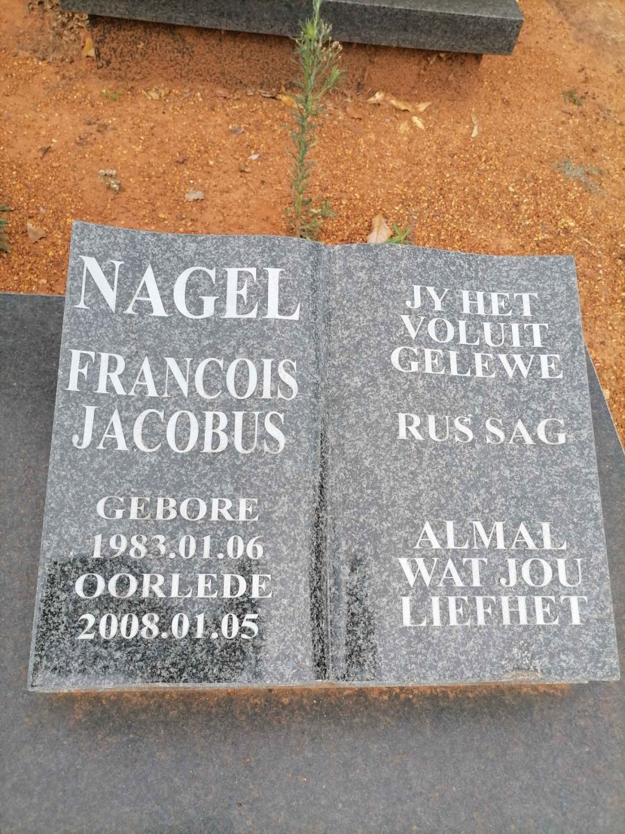 NAGEL Francois Jacobus 1983-2008