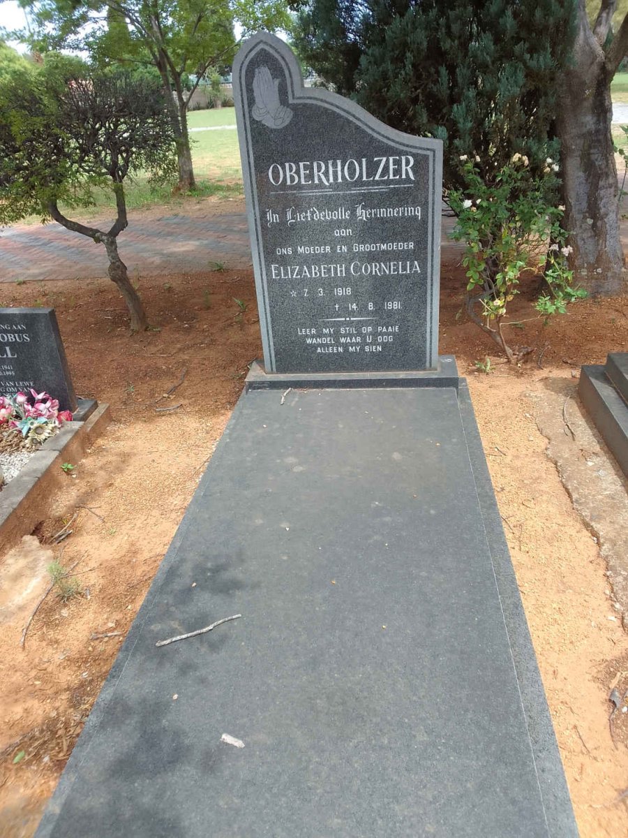 OBERHOLZER Elizabeth Cornelia 1918-1981