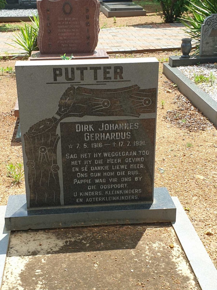 PUTTER Dirk Johannes Gerhardus 1916-1991