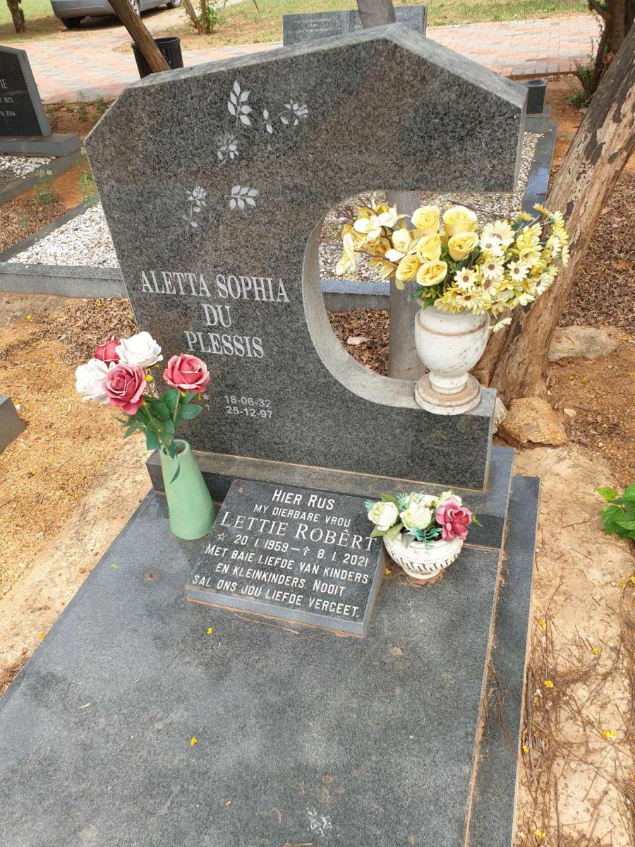 PLESSIS Aletta Sophia, du 1932-1997 :: ROBERT Lettie 1959-2021