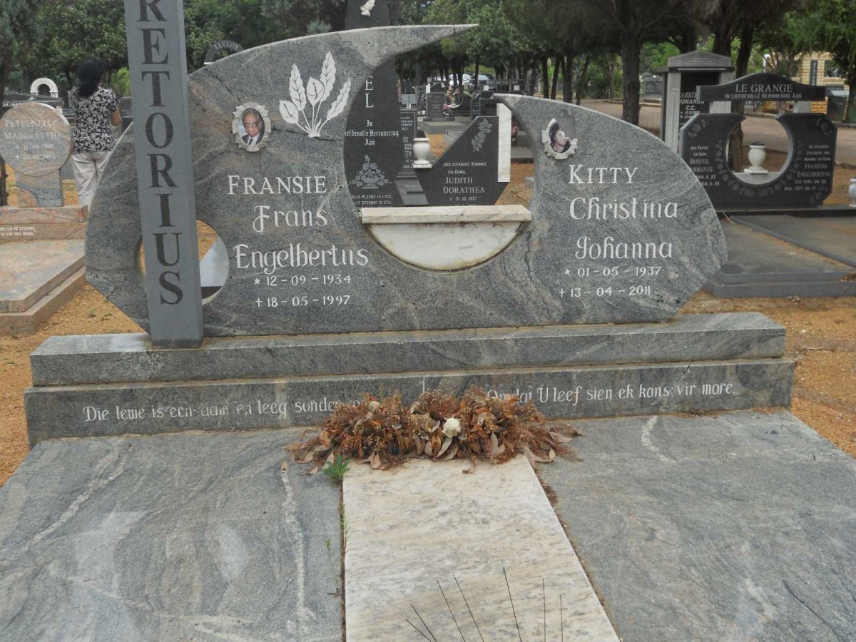 PRETORIUS Frans Engelbertus 1934-1997 &amp; Christina Johanna 1937-2011
