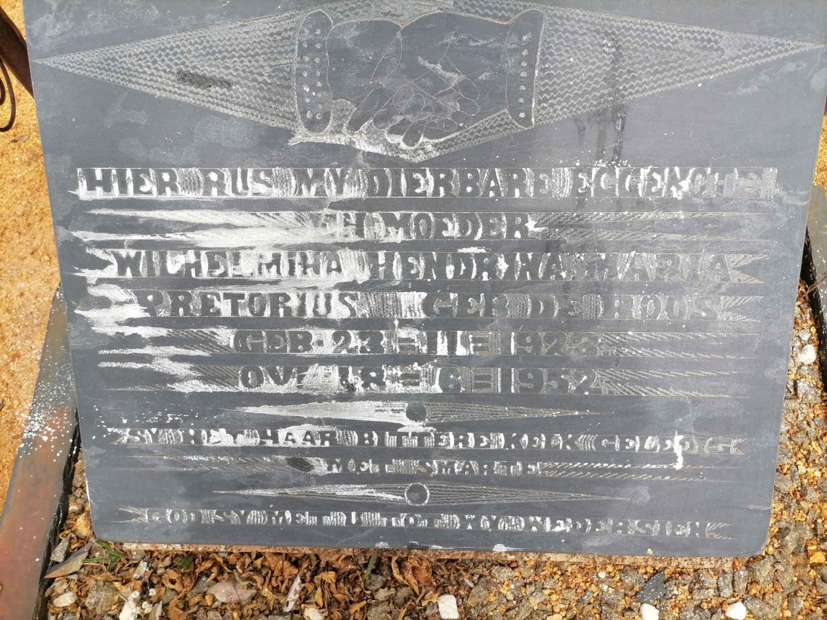 PRETORIUS Wilhelmina Hendrina Maria nee DE ROOS 1923-1952