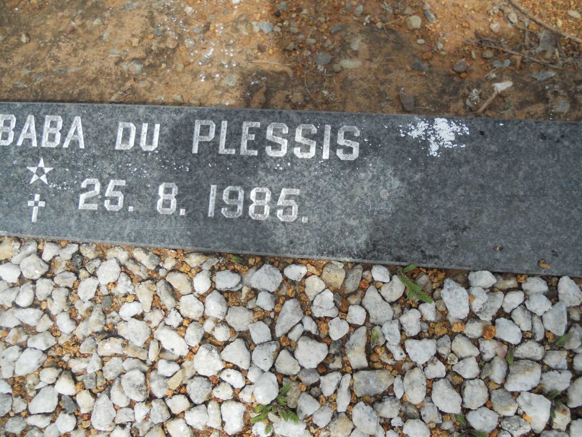 PLESSIS Baba, du 1985-1985