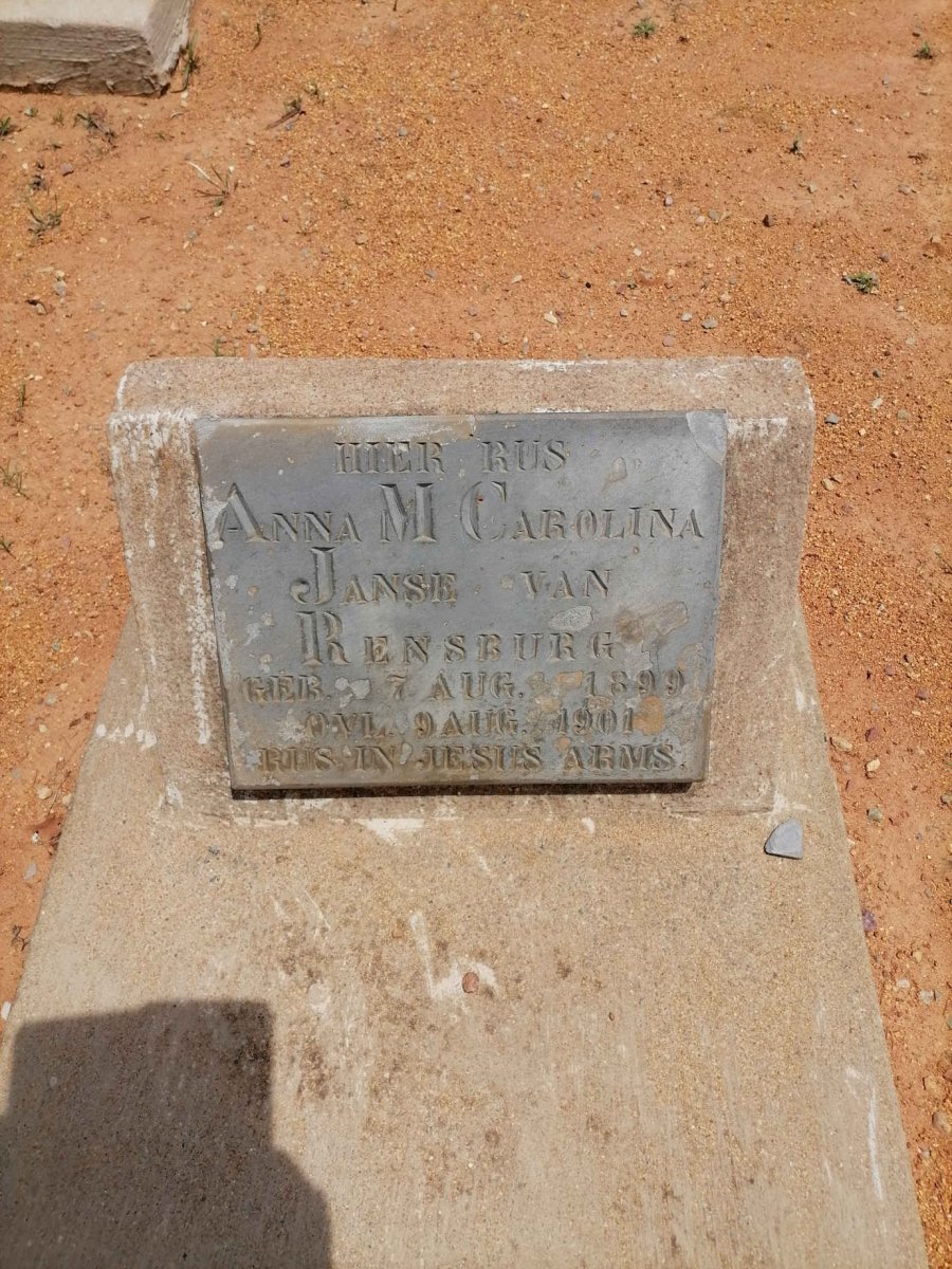 RENSBURG Anna M. Carolina, Janse van 1899-1901