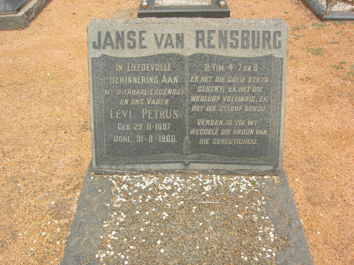RENSBURG Levi Petrus, Janse van 1897-1960