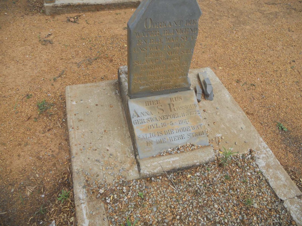 ROSSOUW Anna S. nee SWANEPOEL 1872-1937