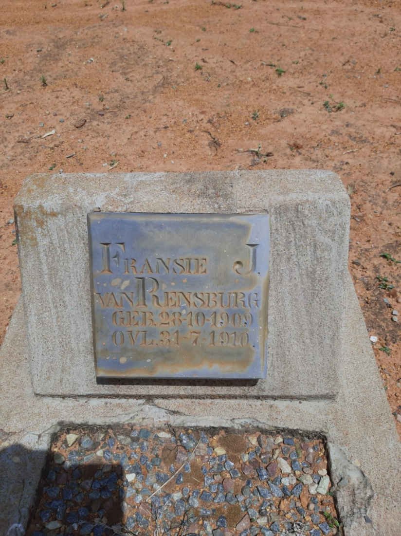RENSBURG Fransie J., van 1909-1910
