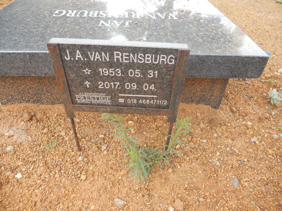 RENSBURG J.A., van 1953-2017