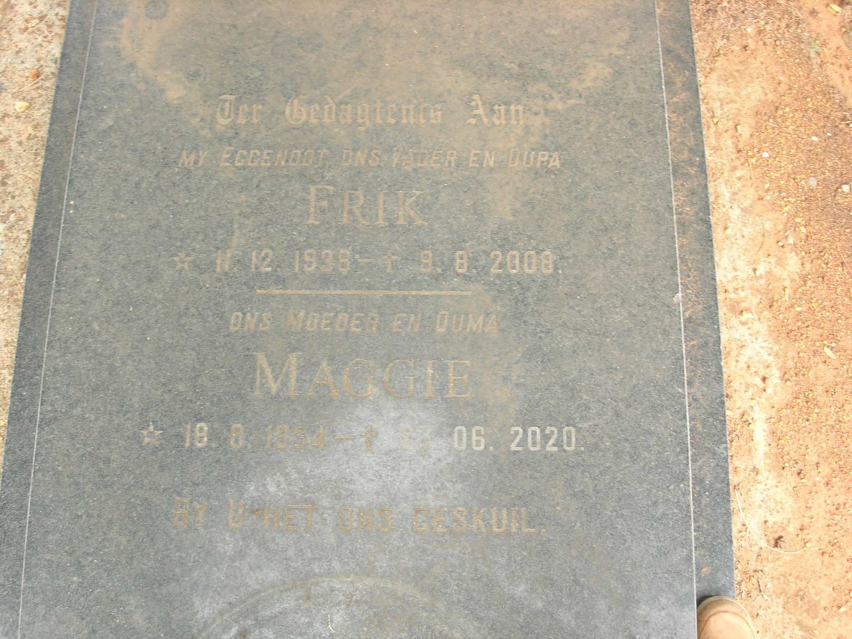 ROSSOUW Frik 1936-2008 &amp; Maggie 1934-2020