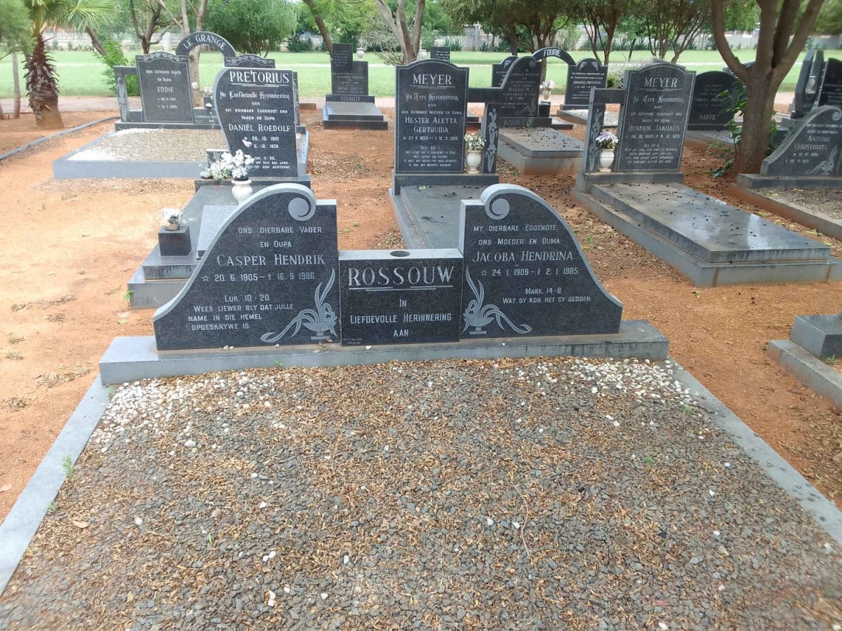 ROSSOUW Casper Hendrik 1905-1986 &amp; Jacoba Hendrina 1909-1985