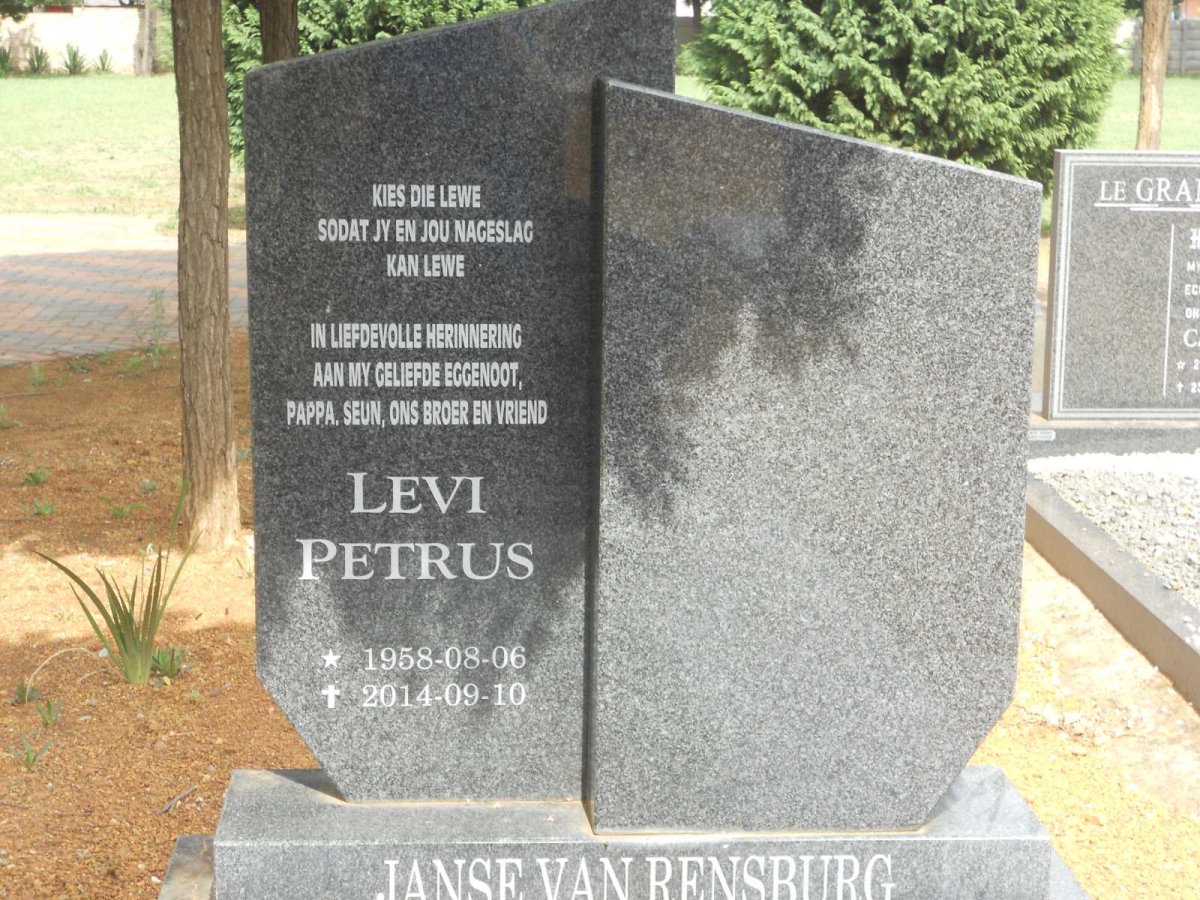 RENSBURG Levi Petrus, Janse van 1958-2014