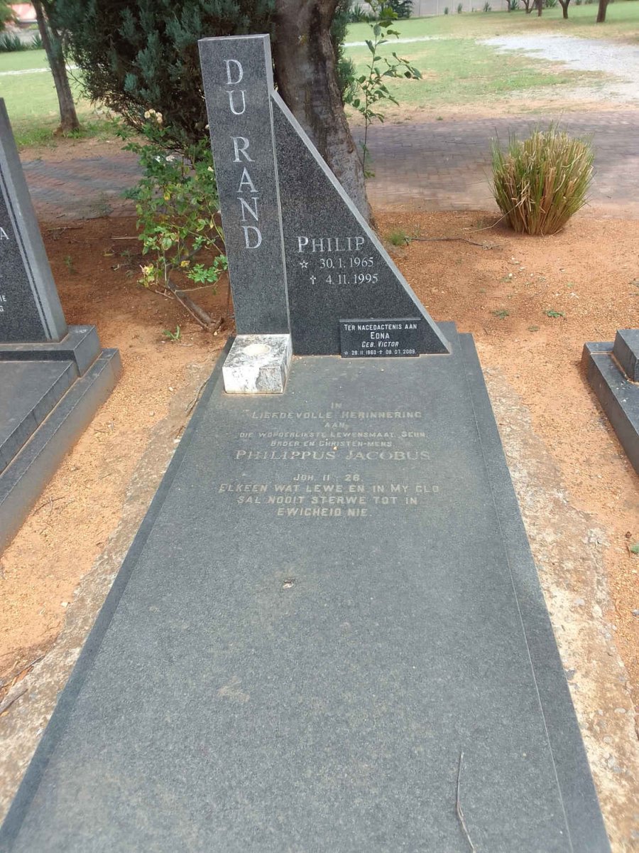 RAND Philippus Jacobus, du 1965-1995 &amp; Edna VICTOR 1960-2009