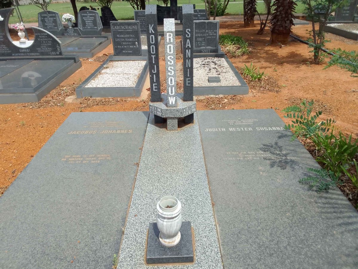 ROSSOUW Jacobus Johannes 1916-1992 &amp; Judith Hester Susanna 1923-1995