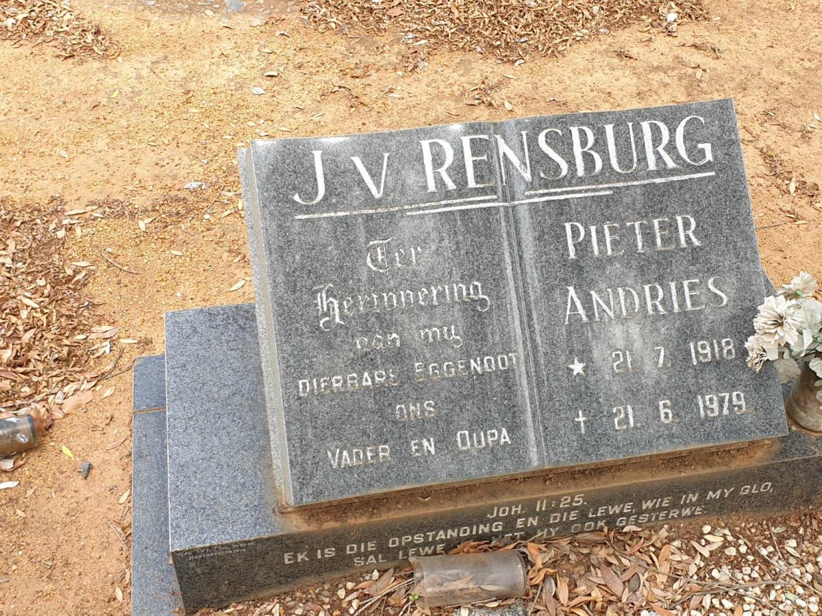 RENSBURG Pieter Andries, J.v. 1918-1979