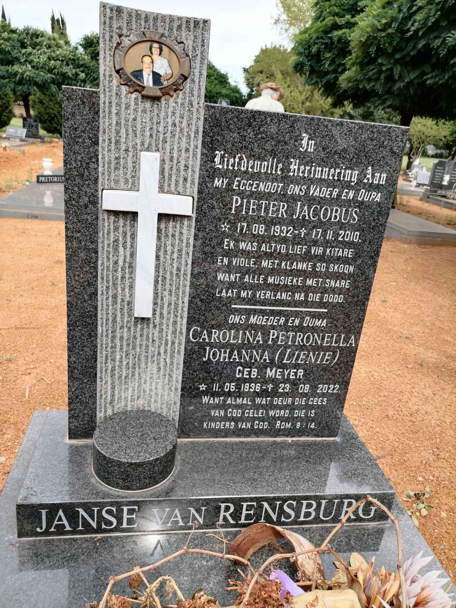 RENSBURG Pieter Jacobus, Janse van 1932-2010 &amp; Carolina Petronella Johanna MEYER 1936-2022