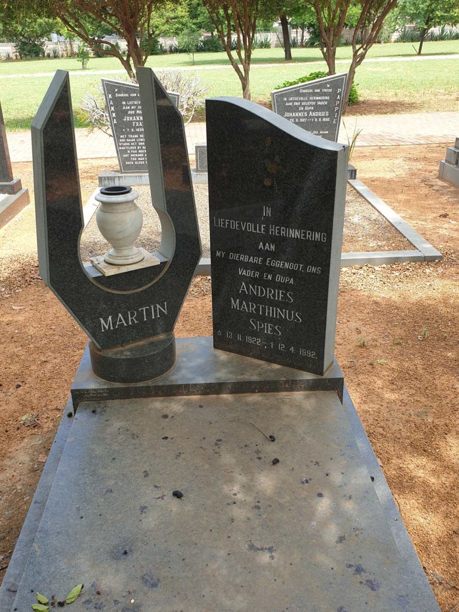 SPIES Andries Marthinus 1922-1992