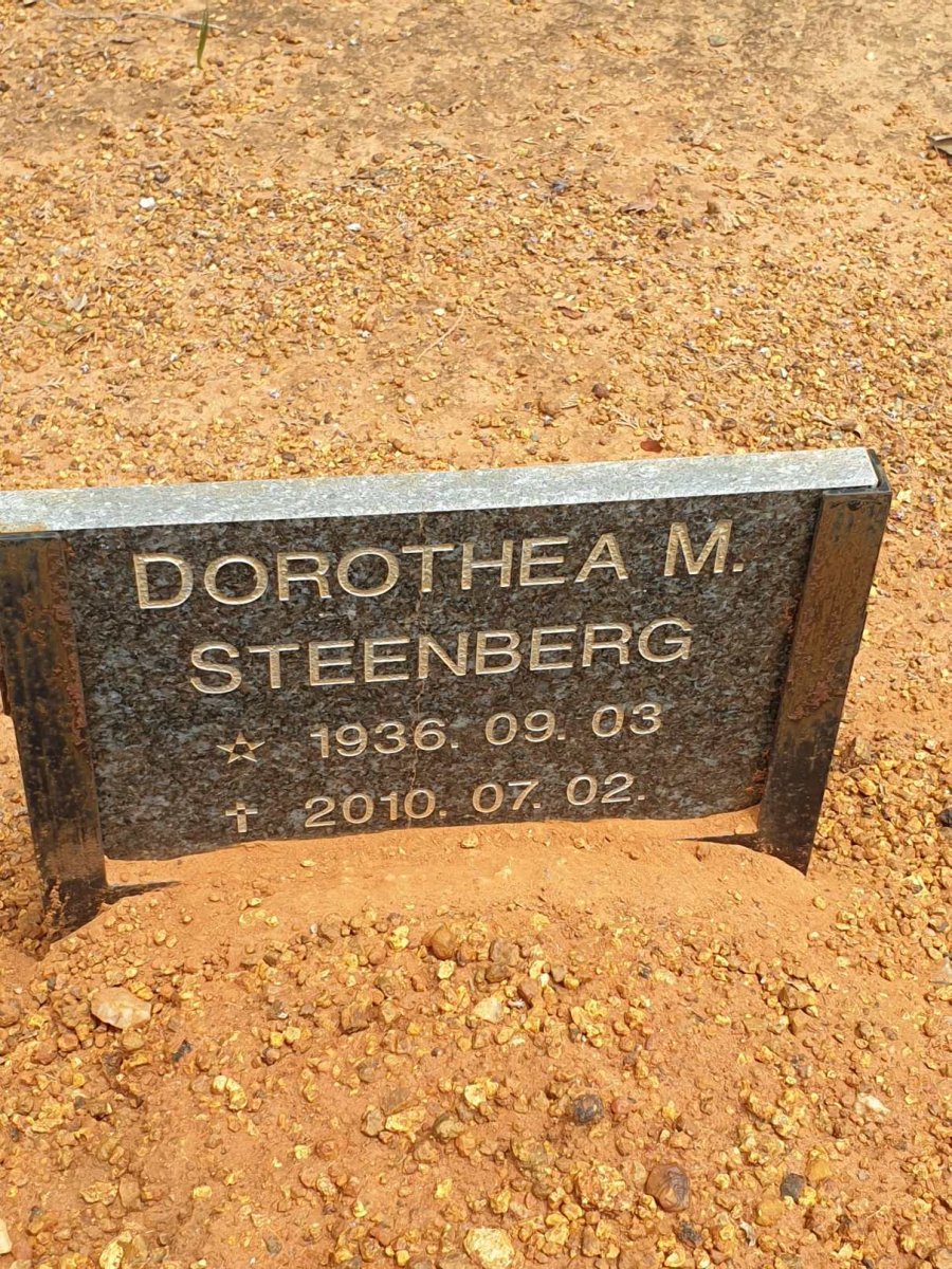 STEENBERG Dorothea M. 1936-2010