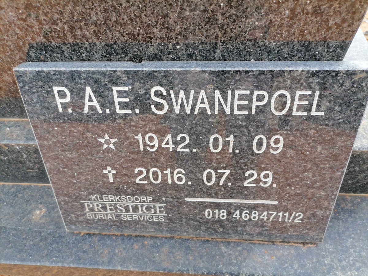 SWANEPOEL P.A.E. 1942-2016