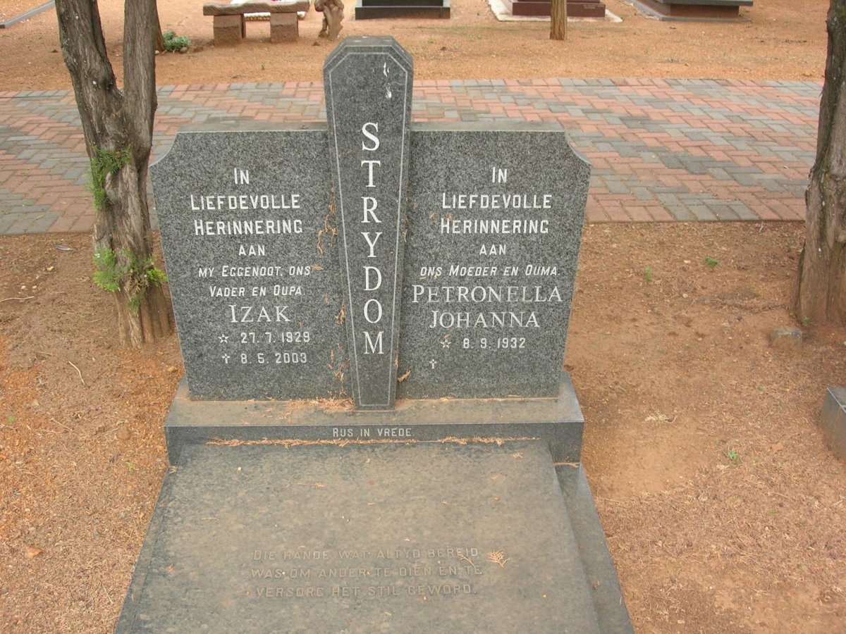STRYDOM Izak 1928-2003 &amp; Petronella Johanna 1932-
