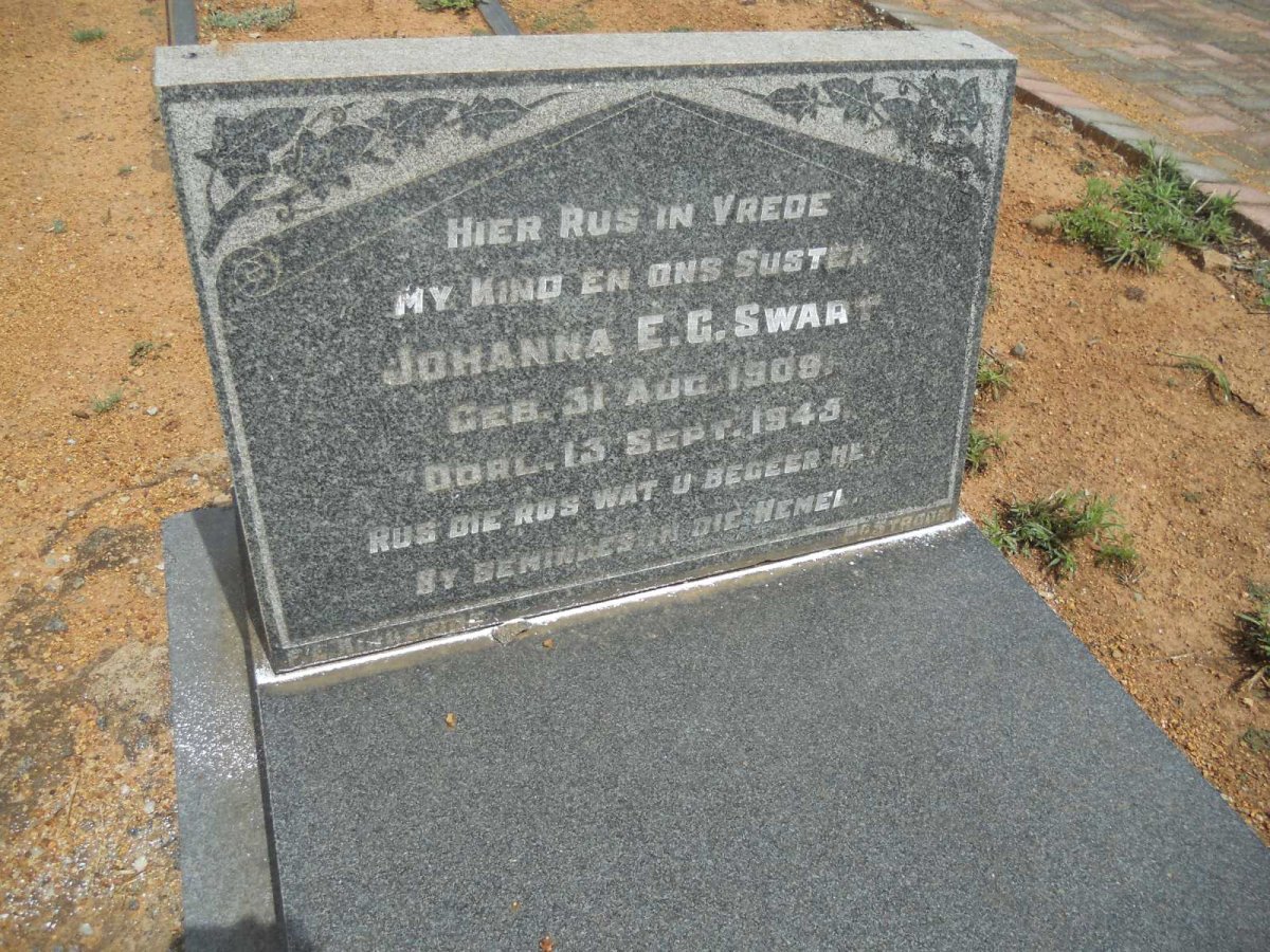 SWART Johanna E.G. 1909-1945