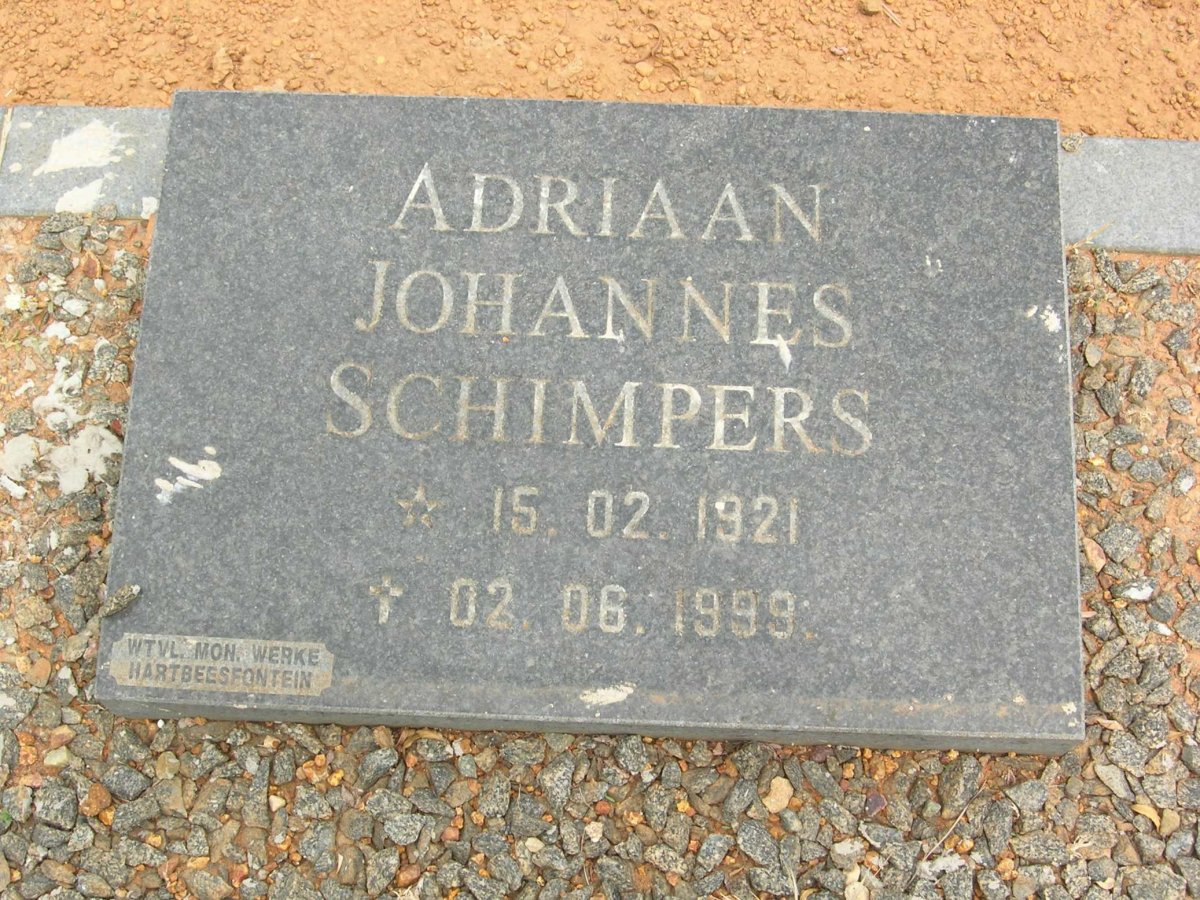 SCHIMPERS Adriaan Johannes 1921-1999