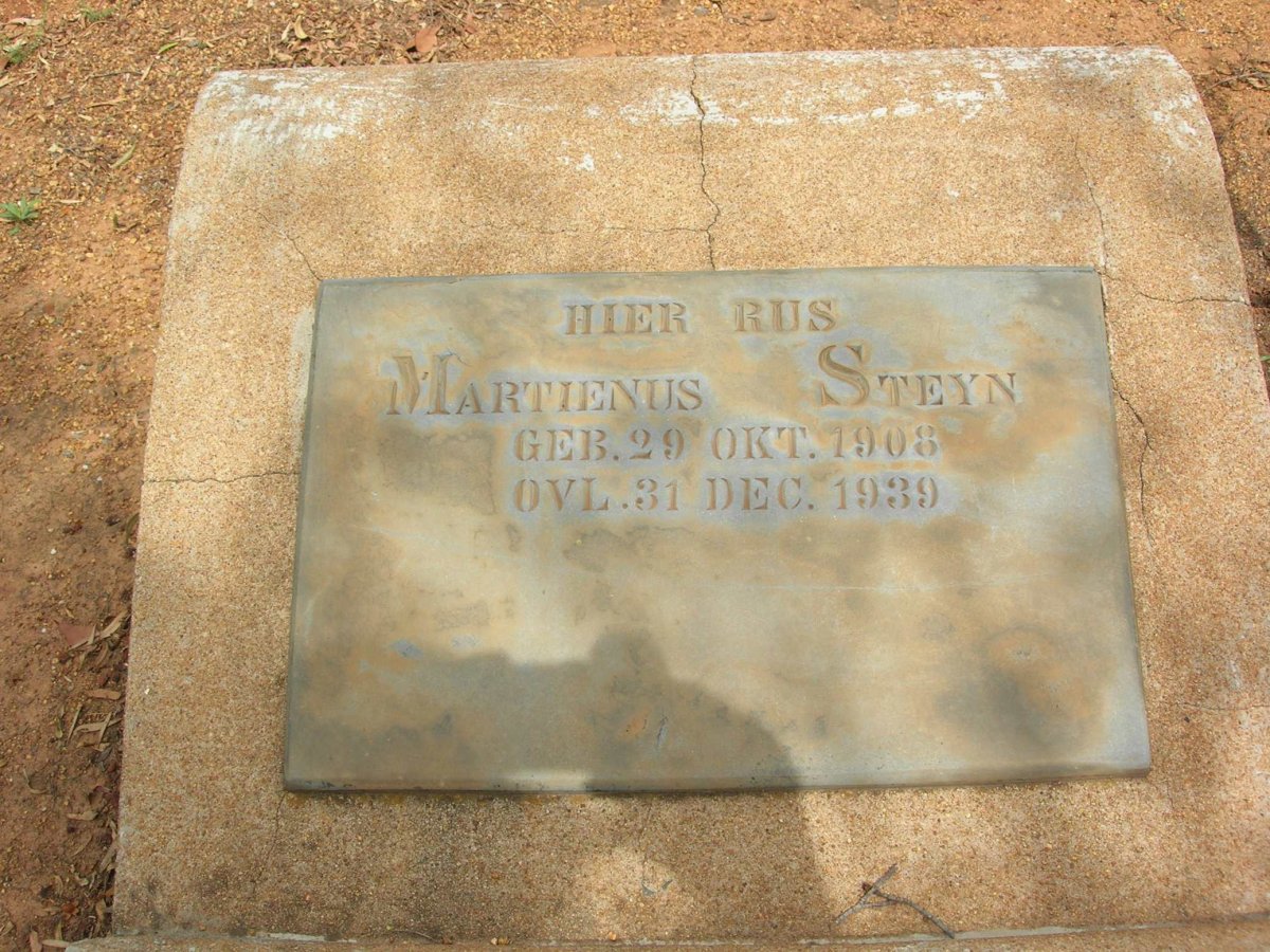 STEYN Martienus 1908-1939