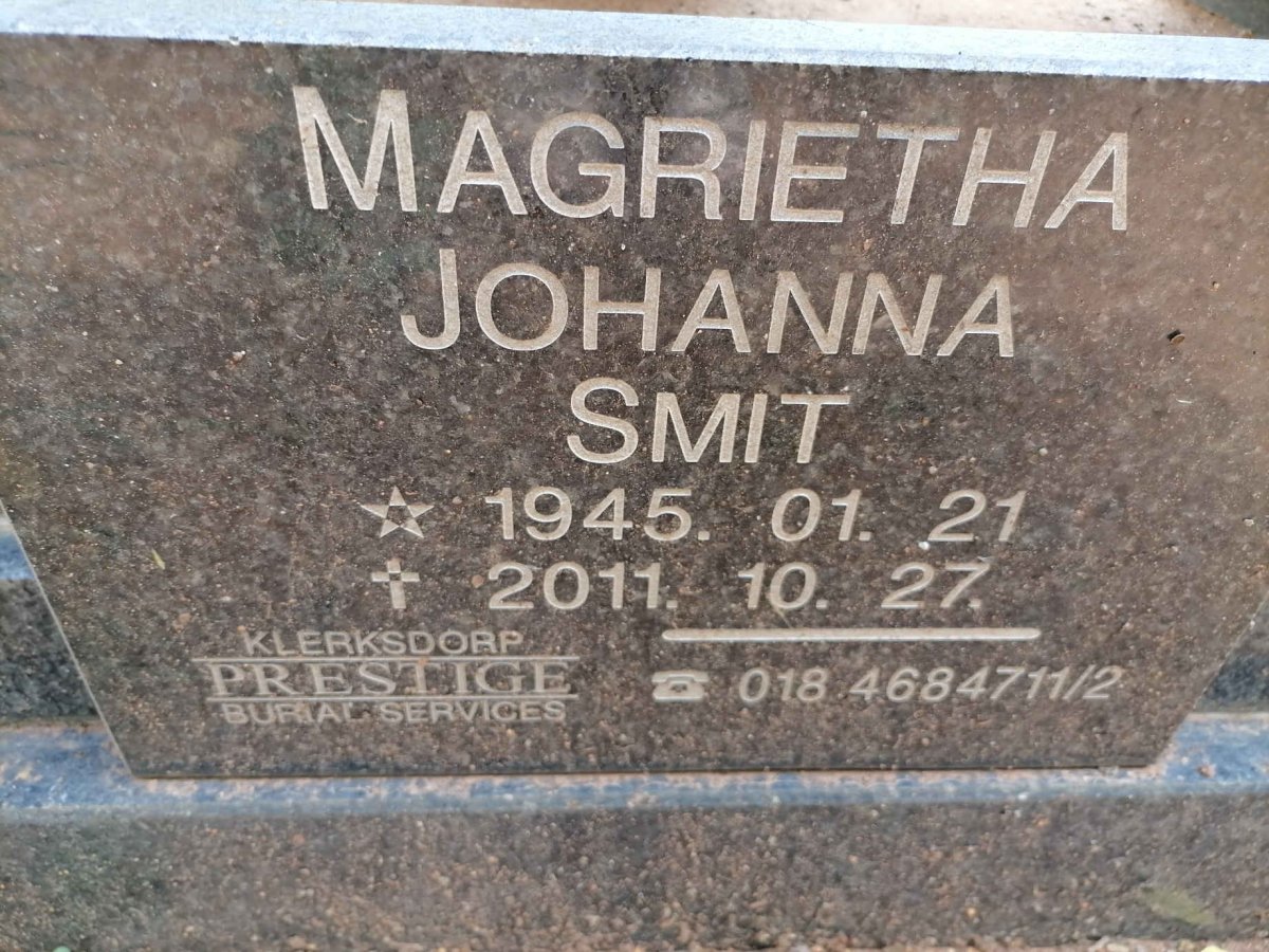 SMIT Magrietha Johanna 1945-2011