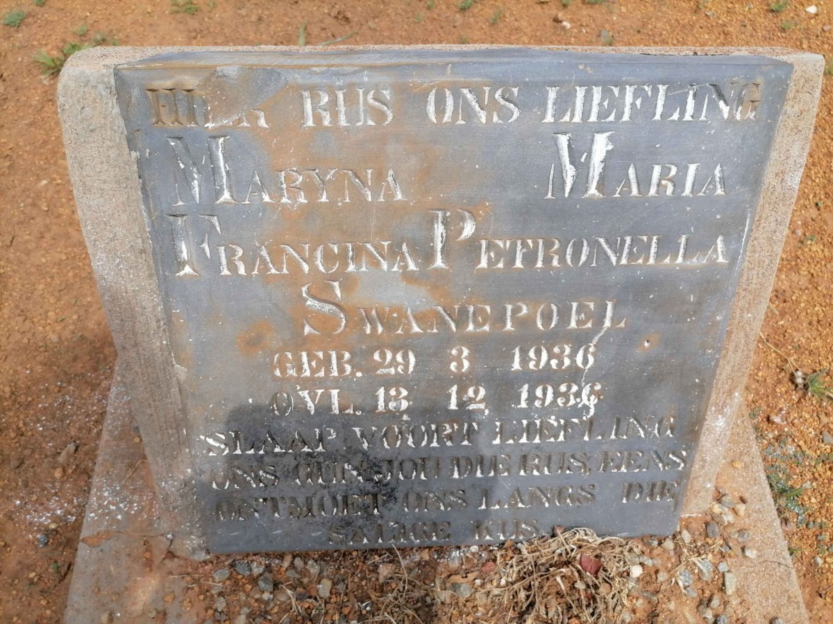 SWANEPOEL Maryna Maria Francina Petronella 1936-1936