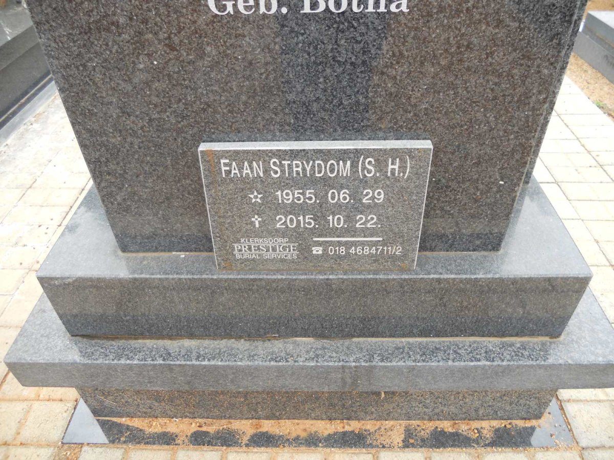 STRYDOM Stephanus Hermanus 1955-2015 &amp; Magdalena Dorothea BOTHA 1957- 