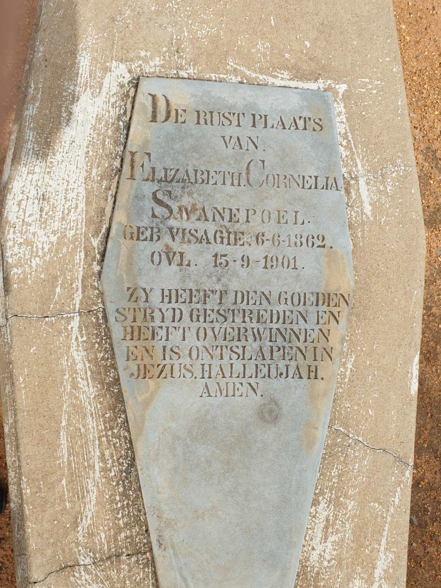 SWANEPOEL Elizabeth Cornelia nee VISAGIE 1862-1901