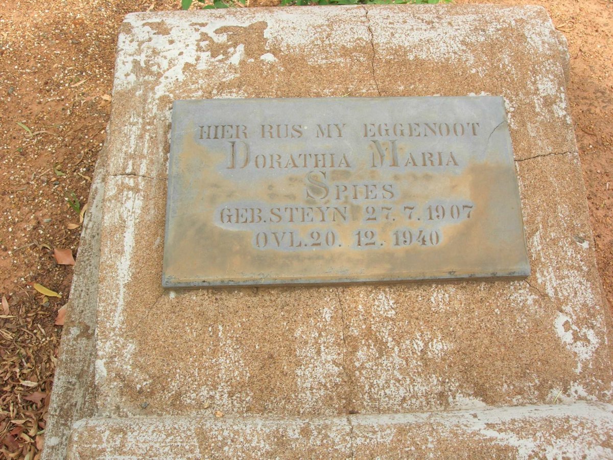 SPIES Dorathia Maria nee STEYN 1907-1940
