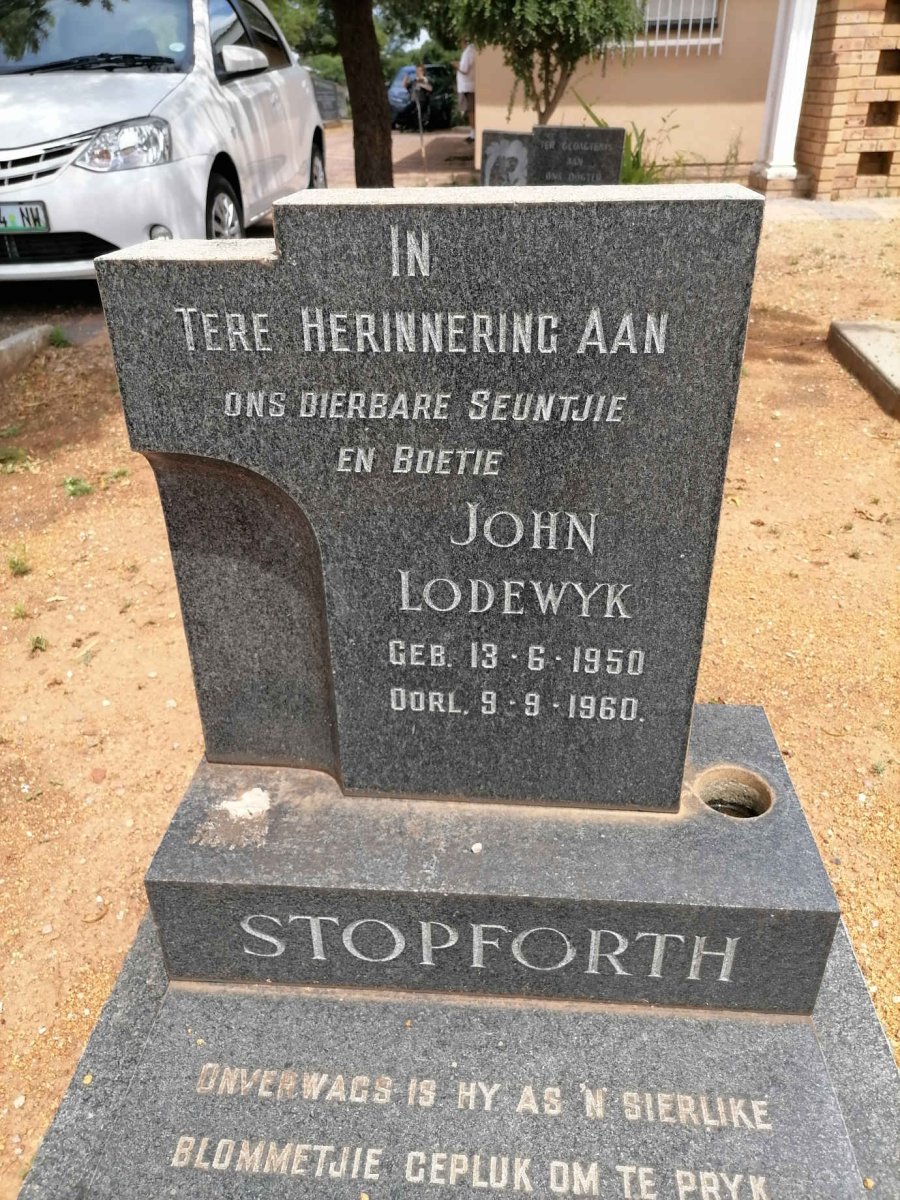 STOPFORTH John Lodewyk 1950-1960