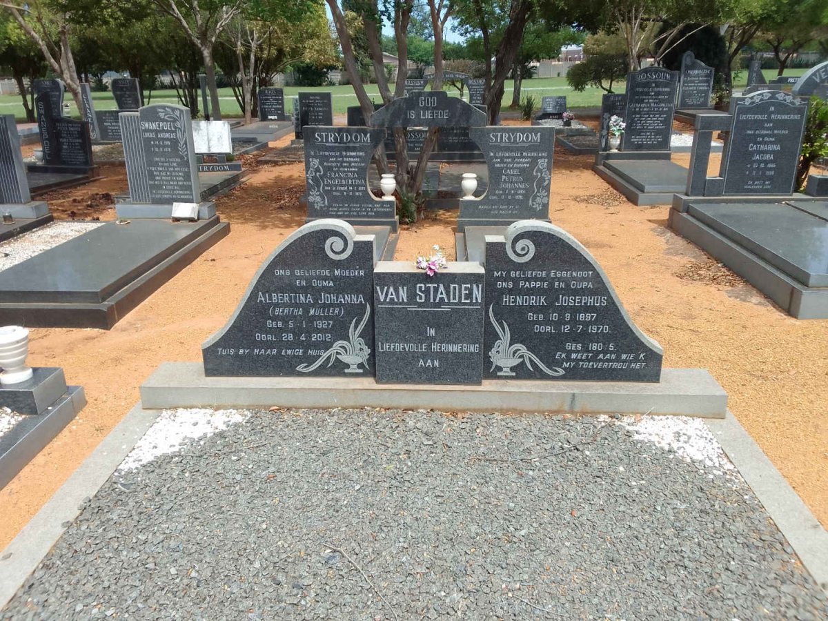 STADEN Hendrik Josephus, van 1897-1970 &amp; Albertina Johanna MULLER 1927-2012