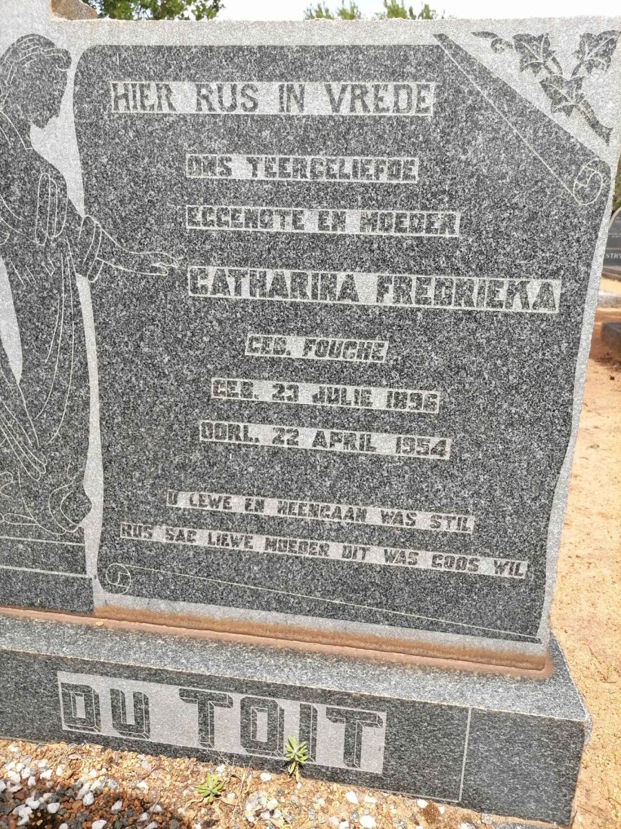 TOIT Catharina Fredrieka, du nee FOUCHE 1896-1954
