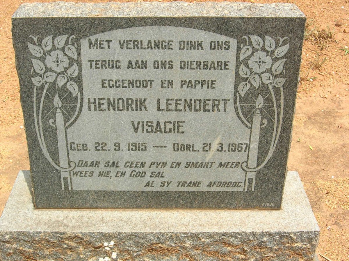 VISAGIE Hendrik Leendert 1915-1967