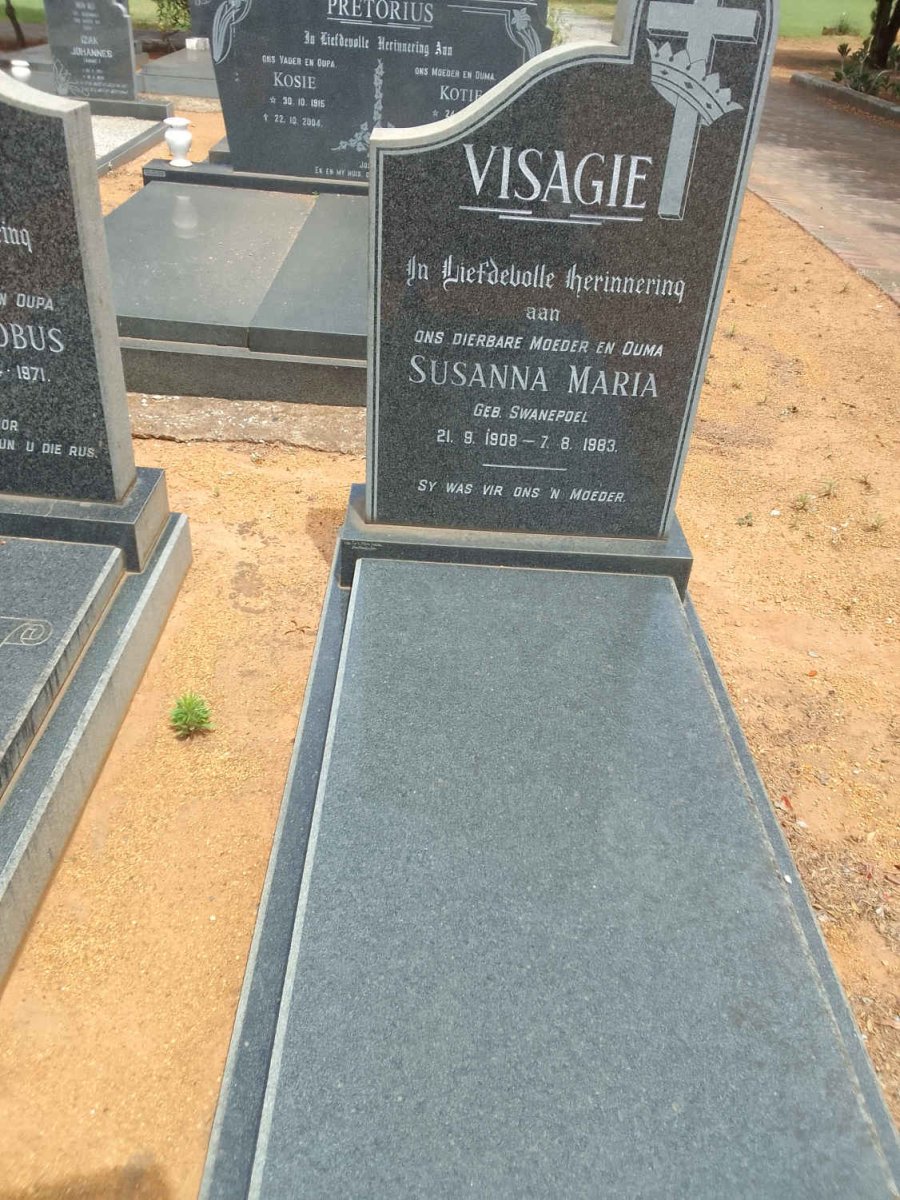 VISAGIE Susanna Maria nee SWANEPOEL 1908-1983