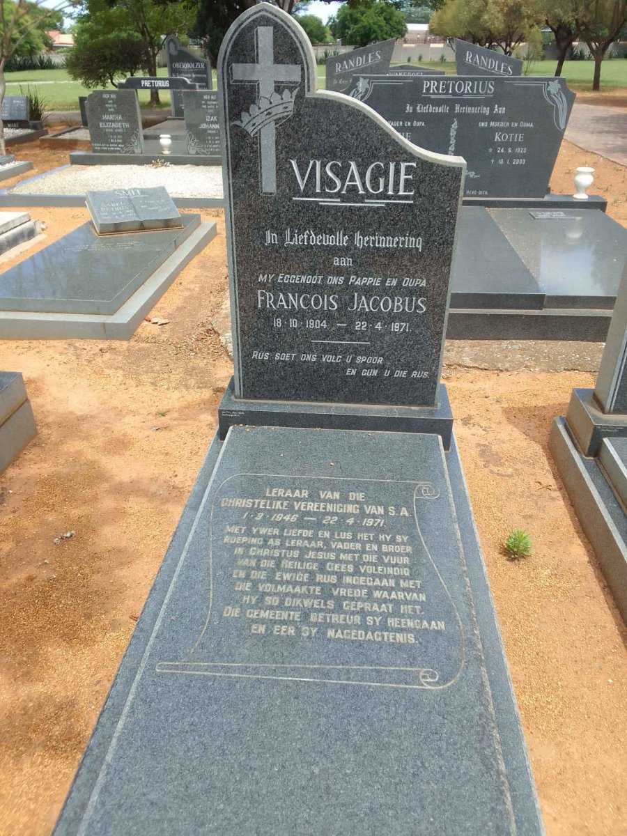 VISAGIE Francois Jacobus 1904-1971