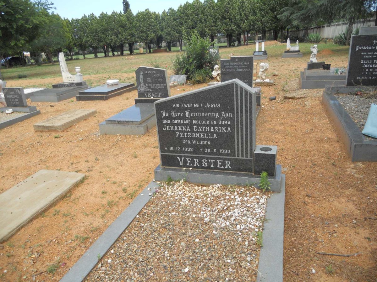 VERSTER Johanna Catharina Petronella nee VILJOEN 1932-1983