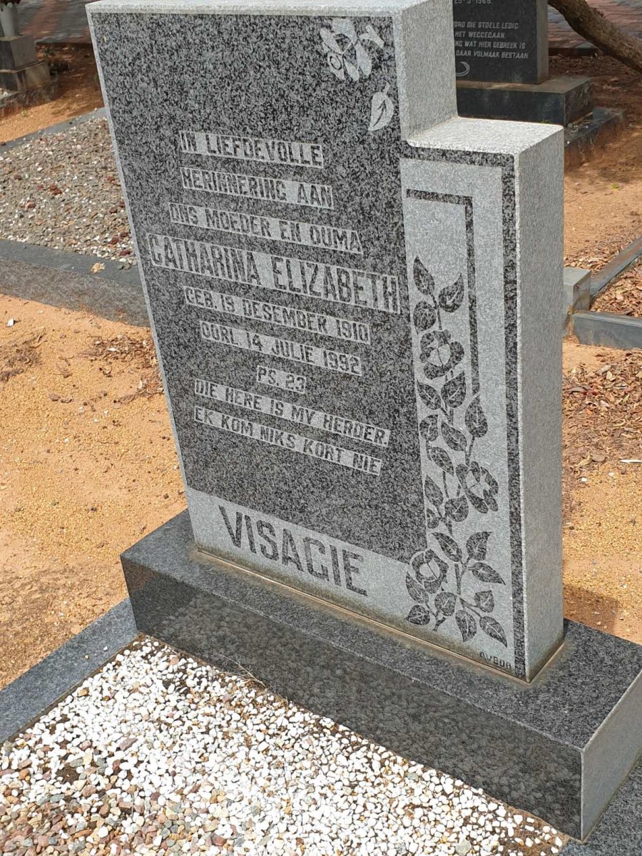 VISAGIE Catharina Elizabeth 1910-1992