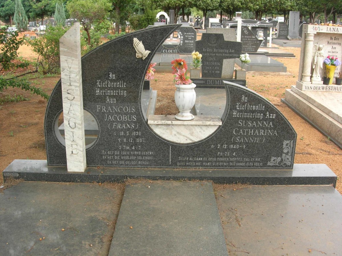 VISAGIE Francois Jacobus 1936-1997 &amp; Susanna Catharina 1940-