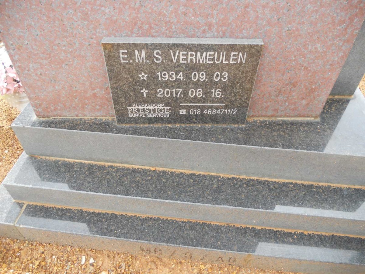 VERMEULEN Sonny 1931-2021 &amp; E.M.S. 1934-2017