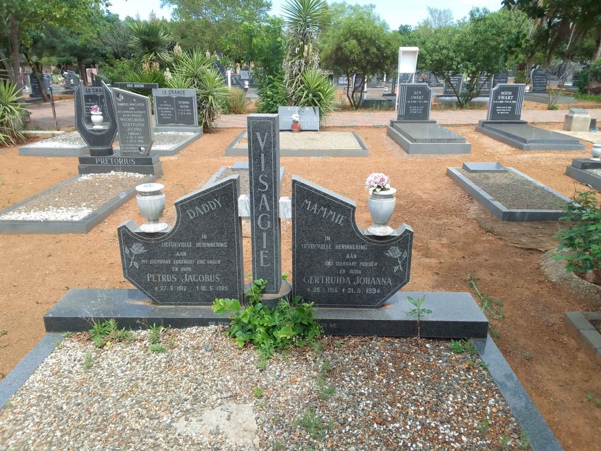 VISAGIE Petrus Jacobus 1912-1989 &amp; Gertruida Johanna 1915-1994