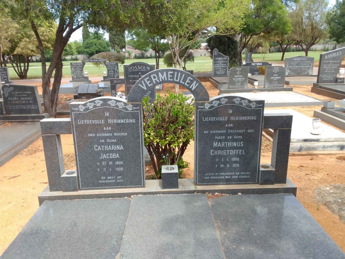 VERMEULEN Marthinus Christoffel 1906-1979 &amp; Catharina Jacoba 1905-1988