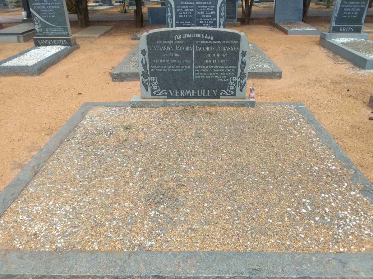 VERMEULEN Jacobus Johannes 1879-1967 &amp; Catharina Jacoba BOTHA 1882-1962