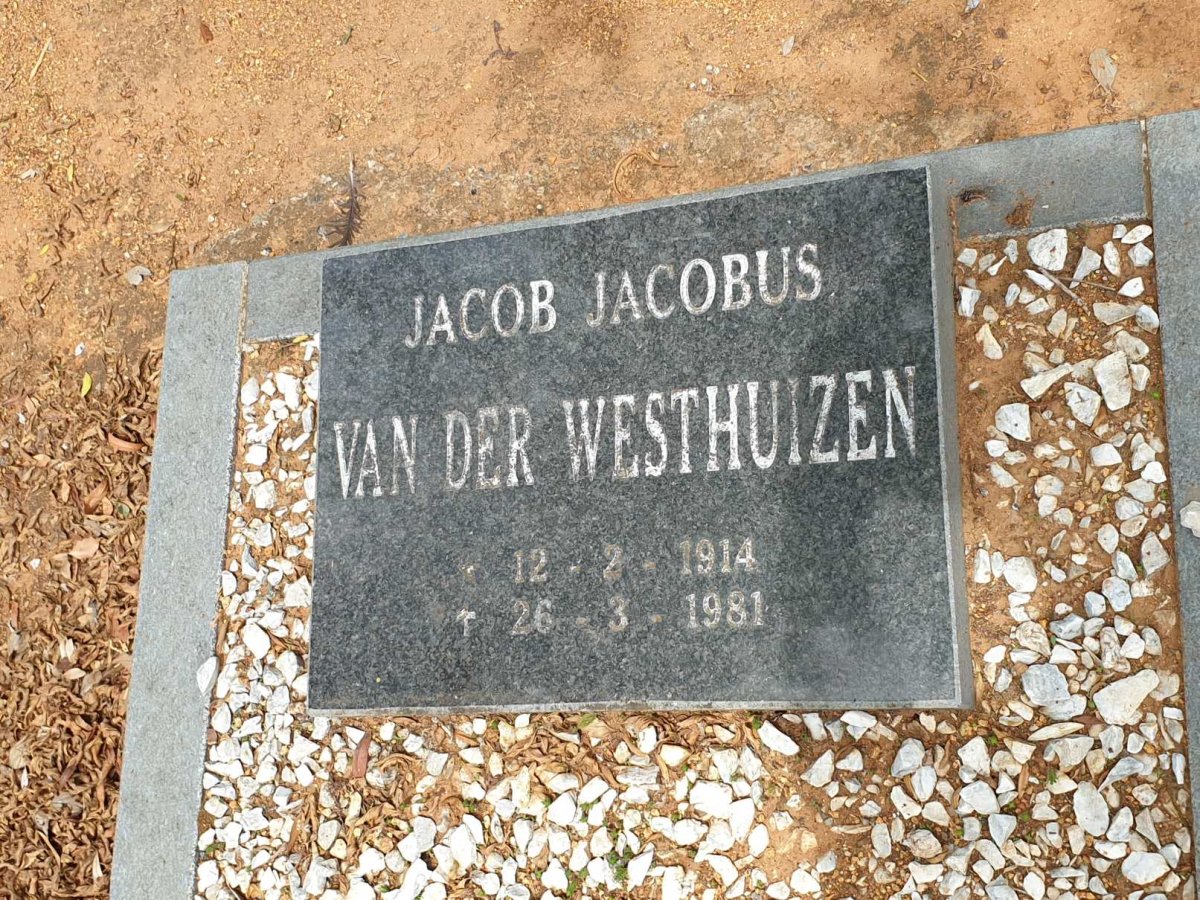 WESTHUIZEN Jacob Jacobus, van der 1914-1981