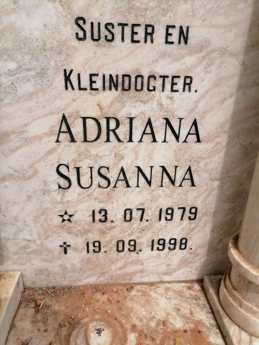 WESTHUIZEN Adriana Susanna, van der 1979-1998
