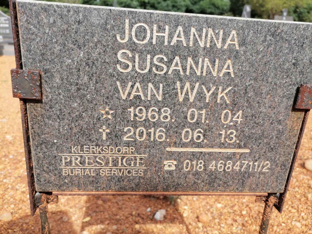 WYK Johanna Susanna, van 1968-2016
