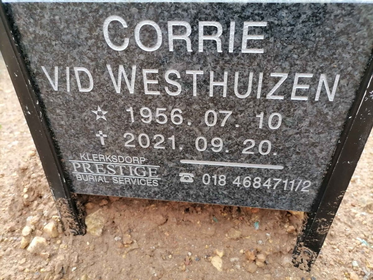 WESTHUIZEN Corrie, v.d. 1956-2021